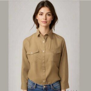 Club Monaco Brown Button Down Shirt size medium